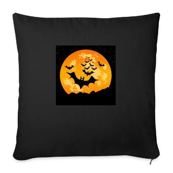 Halloween flying bats - Sofa pillowcase 17,3'' x 17,3'' (45 x 45 cm) - black - Front