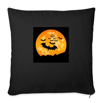 Halloween bats - Sofa pillowcase 17,3'' x 17,3'' (45 x 45 cm) - black - Front