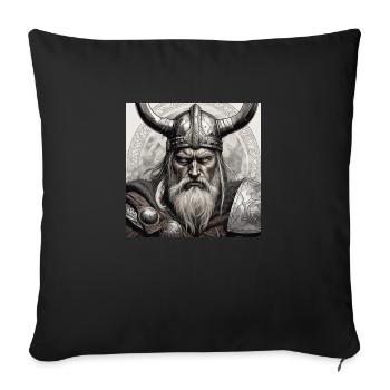 Viking Ragnar - Housse de coussin décorative 45 x 45 cm - noir - Devant