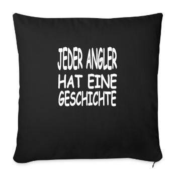 Angeln - Sofakissenbezug 45 x 45 cm - Schwarz - Vorne