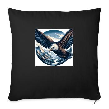 Eagle - Sofa pillowcase 17,3'' x 17,3'' (45 x 45 cm) - black - Front