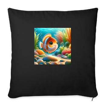 Sweet fish - Sofa pillowcase 17,3'' x 17,3'' (45 x 45 cm) - black - Front