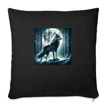 Loup - Housse de coussin décorative 45 x 45 cm - noir - Devant