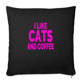 Félin - Housse de coussin décorative 45 x 45 cm - noir - Devant