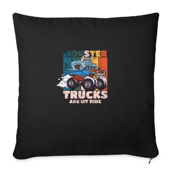 Monstertrucks sind mein Fahrgeschäft - Sofakissenbezug 45 x 45 cm - Schwarz - Vorne