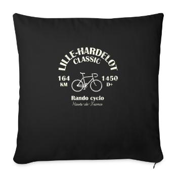 Lille-Hardelot cycling tour, in Hauts-de-France. - Sofa pillowcase 17,3'' x 17,3'' (45 x 45 cm) - black - Front