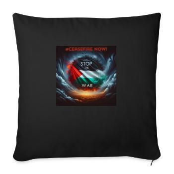 Stop the War and free Palestine - Sofa pillowcase 17,3'' x 17,3'' (45 x 45 cm) - black - Front