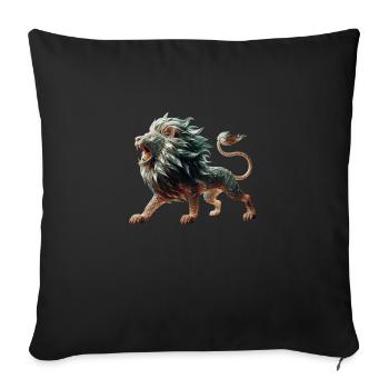 Glass Lion with a Predatory Look copy - Sofa pillowcase 17,3'' x 17,3'' (45 x 45 cm) - black - Front