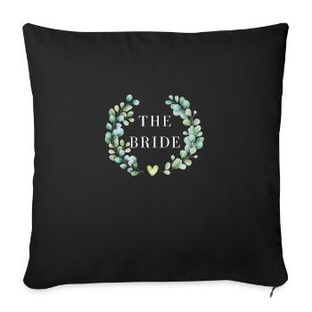 Die Blumenbraut - passendes T-Shirt - Sofakissenbezug 45 x 45 cm - Schwarz - Vorne