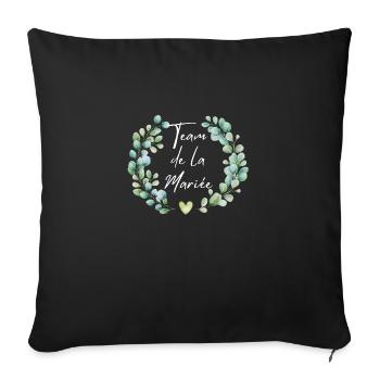 Floral bridal team - matching tshirt - Sofa pillowcase 17,3'' x 17,3'' (45 x 45 cm) - black - Front