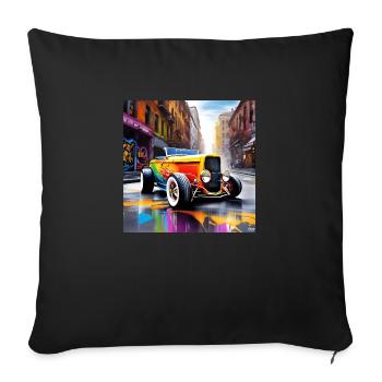Hotrod V8 - Sofa pillowcase 17,3'' x 17,3'' (45 x 45 cm) - black - Front