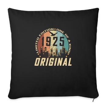 Vintage Décembre 1925 Cadeau d Anniversaire 99 ans - Housse de coussin décorative 45 x 45 cm - noir - Devant