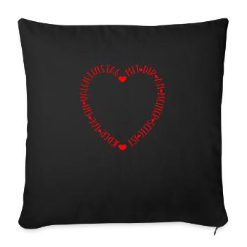 Mit Dir an meiner Seite ist jeder Tag Valentinstag - Sofakissenbezug 45 x 45 cm - Schwarz - Vorne