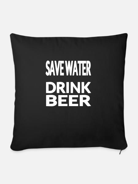 Bier - Sofakissenbezug 45 x 45 cm - Schwarz