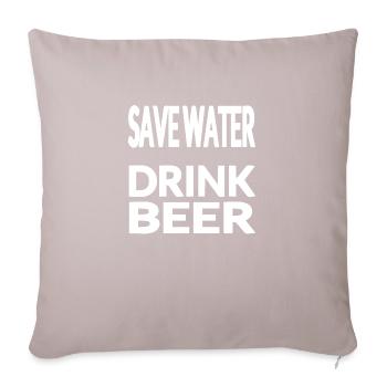 Bier - Sofakissenbezug 45 x 45 cm - helles Taupe - Vorne