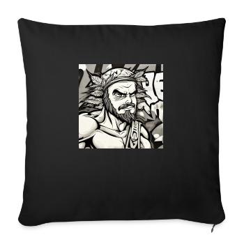 Le Guerrier - Housse de coussin décorative 45 x 45 cm - noir - Devant