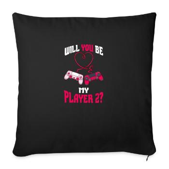 Will You Be My Player 2 - Sofa pillowcase 17,3'' x 17,3'' (45 x 45 cm) - black - Front