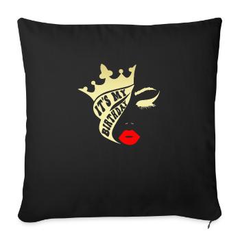 Belle femme peinture art visage femme colorée - Housse de coussin décorative 45 x 45 cm - noir - Devant