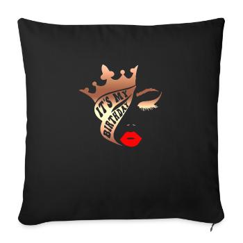 Beautiful female paint art Face colorful woman - Sofa pillowcase 17,3'' x 17,3'' (45 x 45 cm) - black - Front