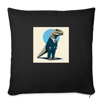 Dino in a suit - Sofa pillowcase 17,3'' x 17,3'' (45 x 45 cm) - black - Front