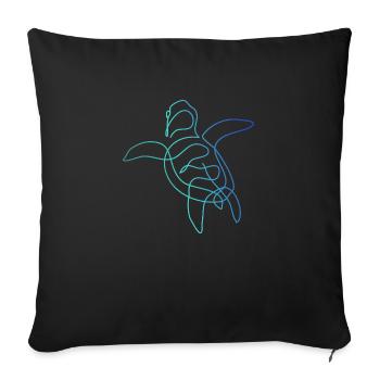 Turtle line art - Sofa pillowcase 17,3'' x 17,3'' (45 x 45 cm) - black - Front