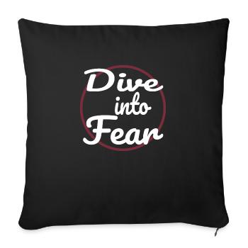 awesome embracing courage funny happy birthday - Sofa pillowcase 17,3'' x 17,3'' (45 x 45 cm) - black - Front