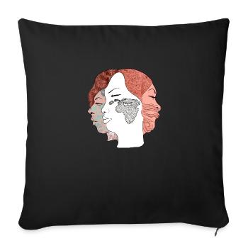 Les trois femmes n°2 - Housse de coussin décorative 45 x 45 cm - noir - Devant