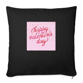 happy valentines day - Sofakissenbezug 45 x 45 cm - Schwarz - Vorne