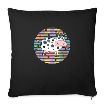 Cow - Sofa pillowcase 17,3'' x 17,3'' (45 x 45 cm) - black - Front