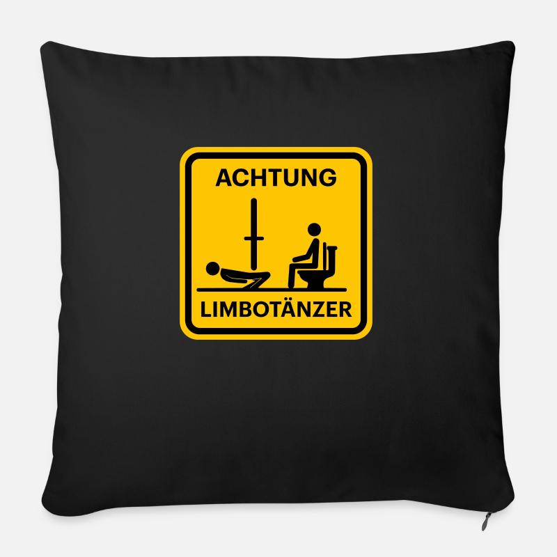 Achtung! Limbotänzer - Sofakissenbezug 45 x 45 cm - Schwarz