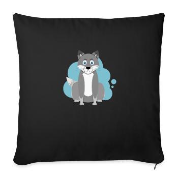 Cartoon wolf splash - Sofa pillowcase 17,3'' x 17,3'' (45 x 45 cm) - black - Front