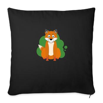 Cartoon fox splash - Sofa pillowcase 17,3'' x 17,3'' (45 x 45 cm) - black - Front