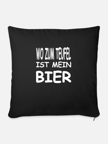 Bier - Sofakissenbezug 45 x 45 cm - Schwarz