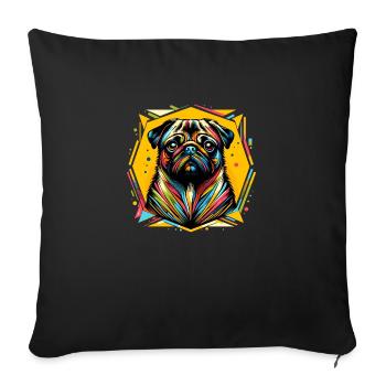 Chien Carlin - Housse de coussin décorative 45 x 45 cm - noir - Devant