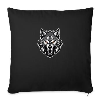Wolf Gym Logo , Wolf Motiv , Wolf Design - Sofakissenbezug 45 x 45 cm - Schwarz - Vorne