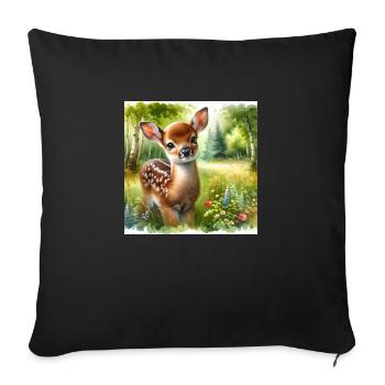 sweet fawn 1 - Sofakissenbezug 45 x 45 cm - Schwarz - Vorne