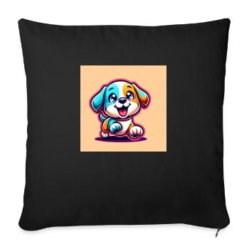playful puppy 1 - Sofa pillowcase 17,3'' x 17,3'' (45 x 45 cm) - black - Front