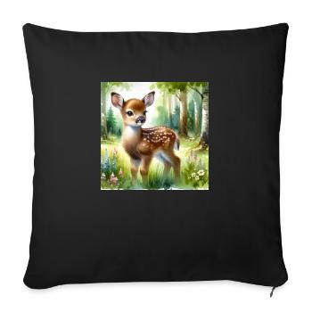 sweet fawn - Sofa pillowcase 17,3'' x 17,3'' (45 x 45 cm) - black - Front