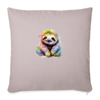 Watercolor Sloth - Sofa pillowcase 17,3'' x 17,3'' (45 x 45 cm) - light taupe - Front