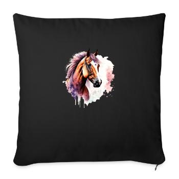 Gallop in Style: Majestic Horse Head Sculpture - Sofakissenbezug 45 x 45 cm - Schwarz - Vorne