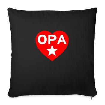 Opa - Sofakissenbezug 45 x 45 cm - Schwarz - Vorne