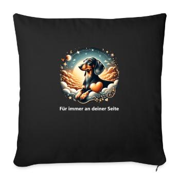 Rainbow Bridge Dachshund Reminder - Sofa pillowcase 17,3'' x 17,3'' (45 x 45 cm) - black - Front