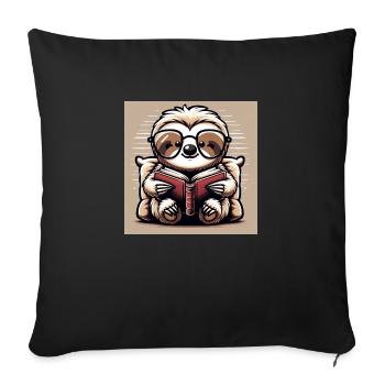 Bookworm - Sofa pillowcase 17,3'' x 17,3'' (45 x 45 cm) - black - Front