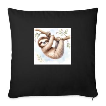 Watercolor Sloth - Sofa pillowcase 17,3'' x 17,3'' (45 x 45 cm) - black - Front