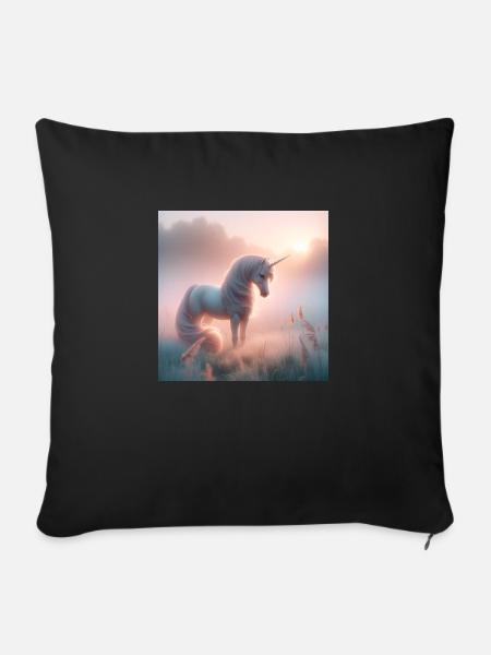 Einhorn - Sofakissenbezug 45 x 45 cm - Schwarz