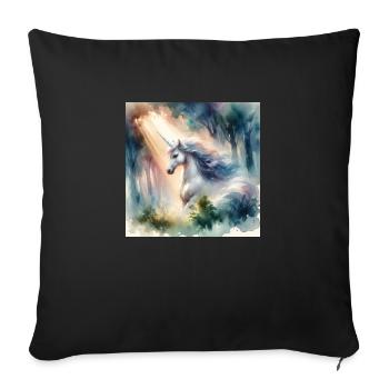 Unicorn 1 - Sofa pillowcase 17,3'' x 17,3'' (45 x 45 cm) - black - Front
