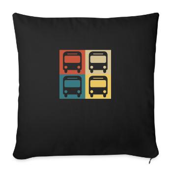 Retro Vintage Bus - Sofa pillowcase 17,3'' x 17,3'' (45 x 45 cm) - black - Front