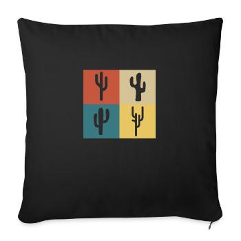 Retro Vintage Cactus - Sofa pillowcase 17,3'' x 17,3'' (45 x 45 cm) - black - Front
