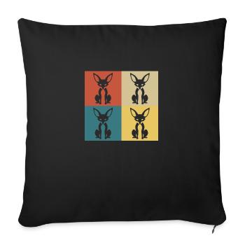Fennec Vintage Retro - Sofa pillowcase 17,3'' x 17,3'' (45 x 45 cm) - black - Front