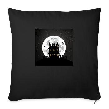 Haunted house - Sofa pillowcase 17,3'' x 17,3'' (45 x 45 cm) - black - Front